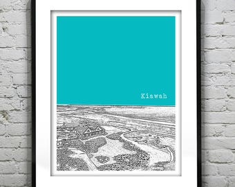 Kiawah South Carolina City Skyline Poster Art Print  Item S5019