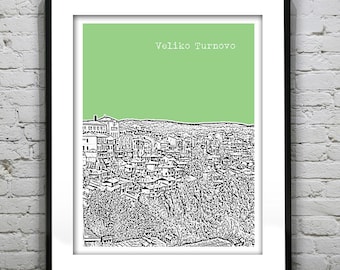 Veliko Turnovo Skyline Poster Art Print Bulgaria