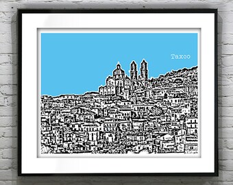 Taxco Mexico Poster Art Skyline Print Item T5209