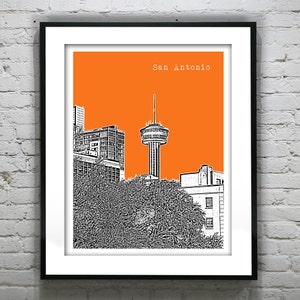 San Antonio Skyline Poster Art Print Texas TX Tower of the Americas Item T4529