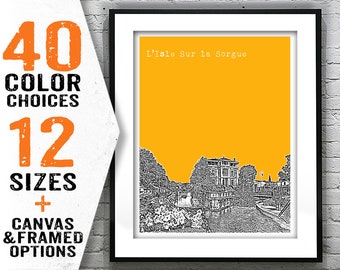 L'Isle Sur la Sorgue Provence France Poster City Skyline Art Print Item T2249