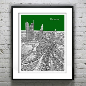 Manama Bahrain Poster Art Print Skyline