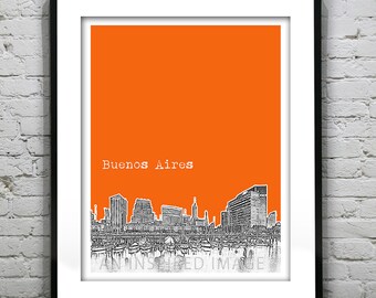 Buenos Aires Argentina Skyline Poster Art Print