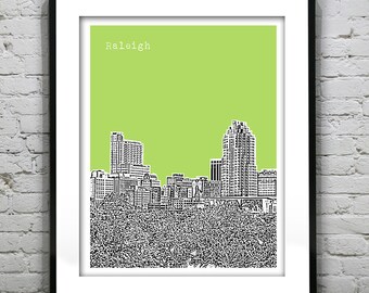 Raleigh Poster North Carolina Art Print  Skyline Item T2596