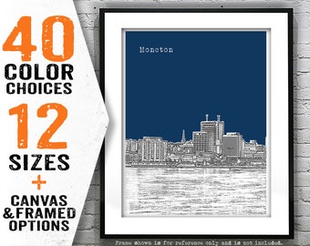 Moncton New Brunswick Poster Print City Skyline Canada Art Print Item T5217