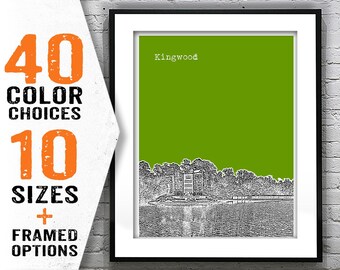 Kingwood Texas Skyline Poster Art Print TX Item T2049