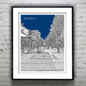 Kraljevo Serbia City Skyline Poster Art Print Item S5015