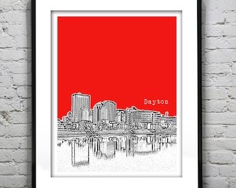Dayton Ohio Poster Print Art City Skyline OH Item T4364
