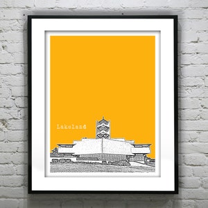 Lakeland Florida Skyline Poster Art Print FL Version 1
