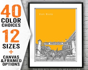 Fort Worth Texas Skyline Poster Art Print Item T4107