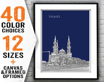 Tripoli Lebanon Poster Art Print City Skyline Overview Item T2192