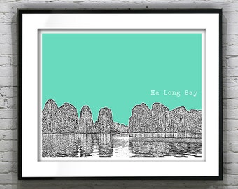 Ha Long Bay Vietnam Poster Art Print Skyline