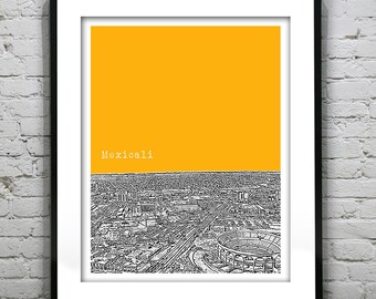 Mexicali Mexico SkylinePoster Art Print Item T2203
