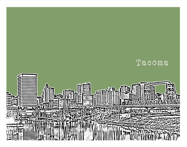 Washington Poster Skyline Art Print Item T1327 Etsy México