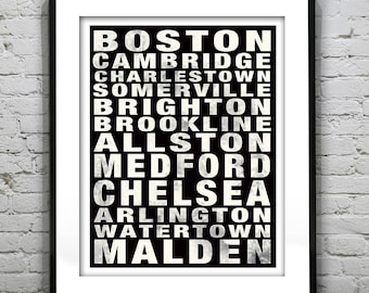 Boston Suburbs Subway Print New Poster Print Art Boston MA Item T1069