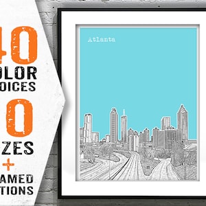 Atlanta Poster Georgia Skyline Art Print GA Item T1230