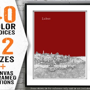 Lubec Skyline Poster Art Print Maine ME Item T4086