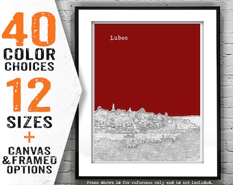 Lubec Skyline Poster Art Print Maine ME Item T4086