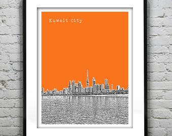 Kuwait City Kuwait Poster Art Print Skyline