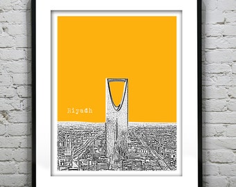 Riyadh Saudi Arabia Skyline Art Print Middle East Version 2