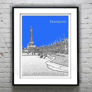 Blackpool UK Skyline Poster Art Print Pleasure Beach Item T3047