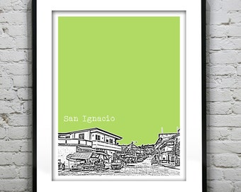 San Ignacio Belize Poster Art Skyline Print Item T2601