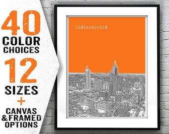 Indianapolis Poster Art Skyline Print Indiana Item T2658