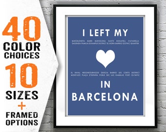 Barcelona Spain - I Left My Heart In Barcelona - Poster Art Print Item T2044