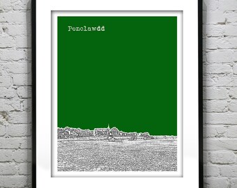 Penclawdd Wales Poster  Art Print UK Wales United Kingdom