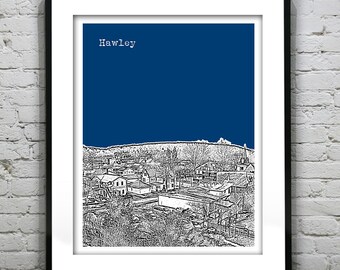 Hawley Skyline Poster Art Print Pennsylvania PA Item T2630