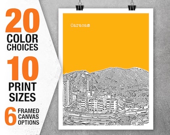 Caracas Venezuela Poster Print Skyline Art South America Item T5584