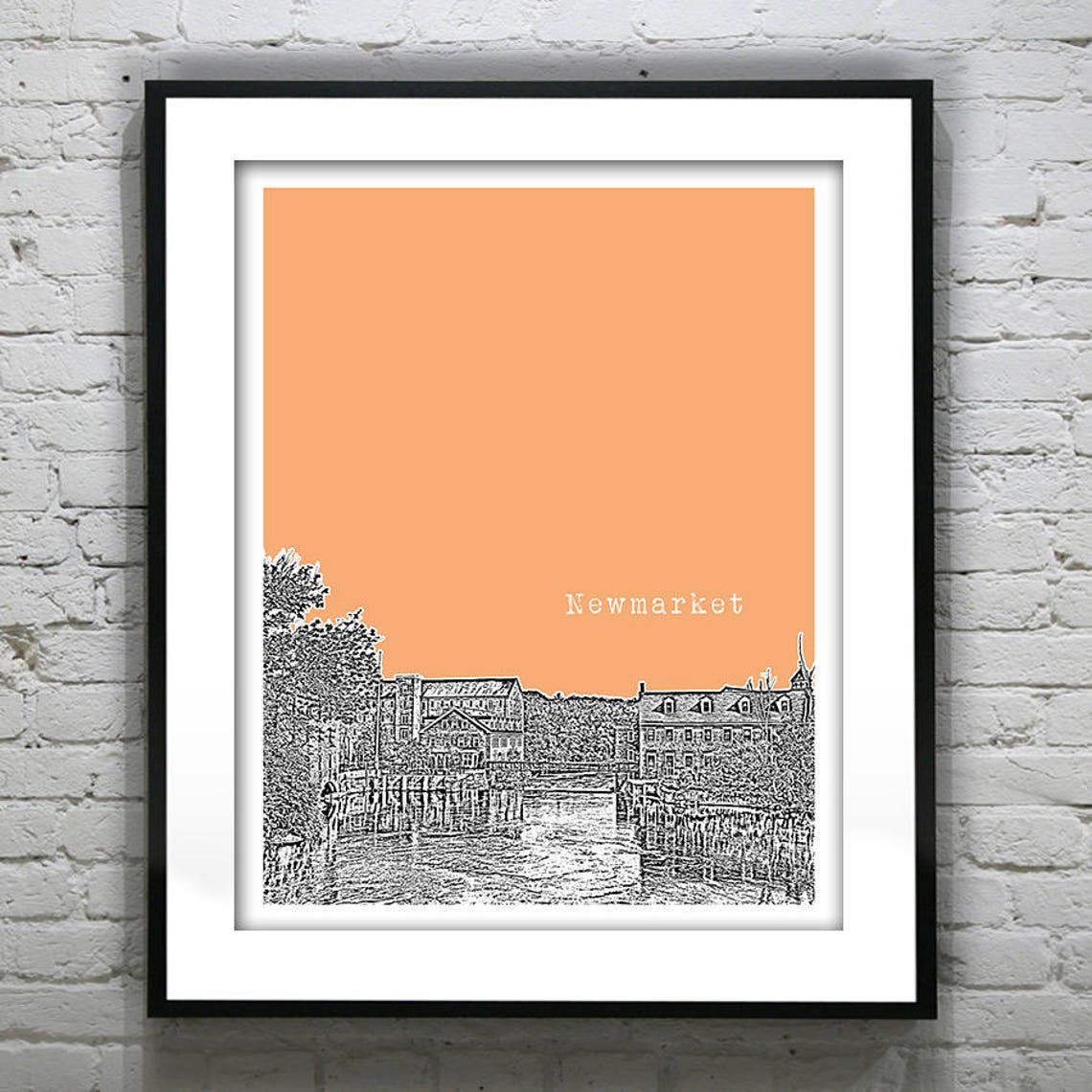 Newmarket New Hampshire Poster Print Art Skyline NH Item T1011 Etsy