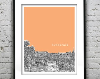 Newmarket New Hampshire Poster Print Art Skyline NH Item T1011