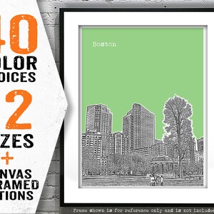 Boston Poster Art Print Skyline Massachusetts MA Item T4677