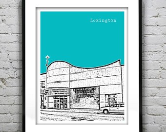 Lexington North Carolina Poster Skyline Poster Art Print NC Version 1