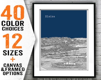 Elmina Ghana Skyline Poster Art Print Item T4357