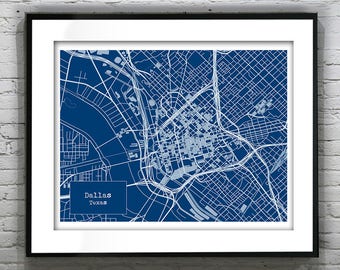 Dallas Texas Blueprint Map Poster Art Print Several Sizes Available Item T4174