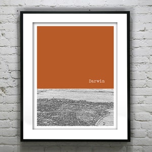 Darwin Australia Skyline Poster Print Art Version 2