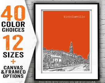Nicholasville KY Poster Art Print Kentucky Item T5137