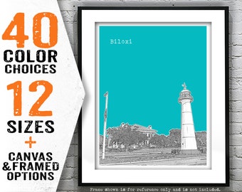 Biloxi Mississippi Poster Art Print Skyline MS Item T5249