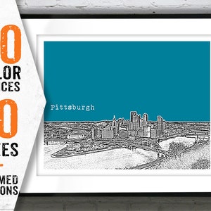 Pittsburgh Skyline Art Print Poster Pennsylvania PA Landscape Item T1585