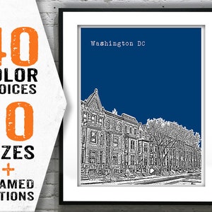 Washington DC U Street Poster Print Skyline Art Item T1653