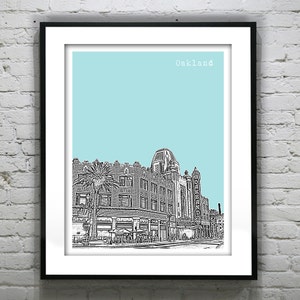 Oakland California Skyline Poster Art Print California CA T5492