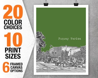 Fuquay Varina North Carolina Skyline Art Print Poster NC Item T5383