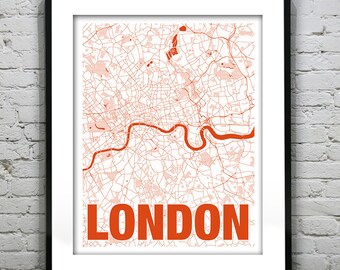 London England UK Blueprint Map Portrait Poster Art Print Item T2310