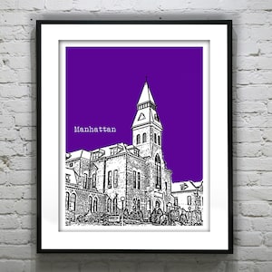 Manhattan Kansas State Poster Print Art