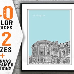Irvington Indiana Poster Art Skyline Print IN Item T2776