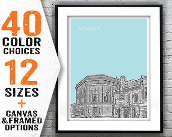 Irvington Indiana Poster Art Skyline Print IN Item T2776