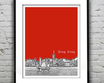 Hong Kong Poster China Art Print Skyline Item T4199
