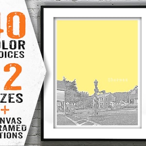 Sherman Connecticut Poster Print Art Skyline CT Item T2779